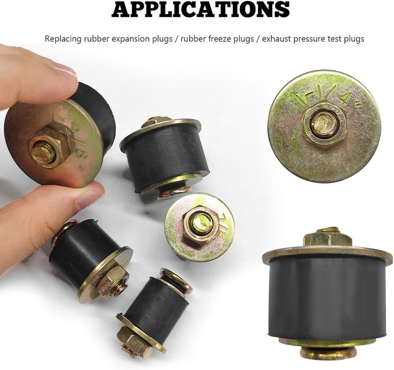 ZNDAW 4 PCS Rubber Expansion Plug, Expandable Freeze Plugs Fit Hole Size 1-1/4" to 1-3/8" (31mm -34mm), Automotive Engine Neoprene Expansion Plug Replace 58251 570-007.1 02601 - Image 4